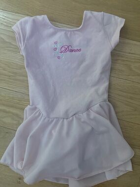 Classic Pink Girls' Dance Leotard Dress with Skirt